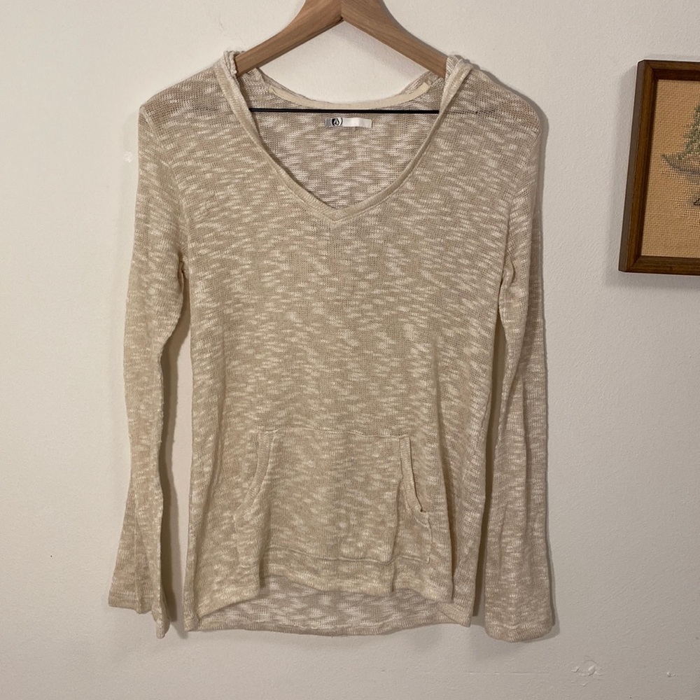 Volcom Cream Knit Sweater w/hood